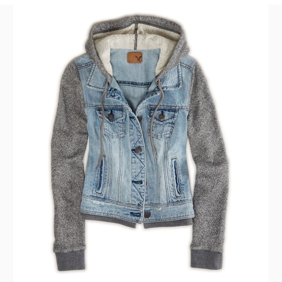 sweatshirt jean jacket american eagle